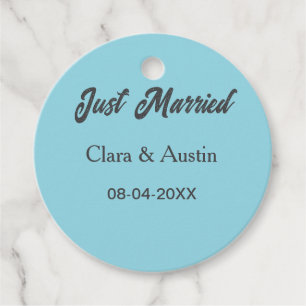 Just Married add couple name date year wedding sim Favour Tags