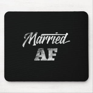 Just Married Af Wedding Bride Groom Funny Cute T S Mouse Pad