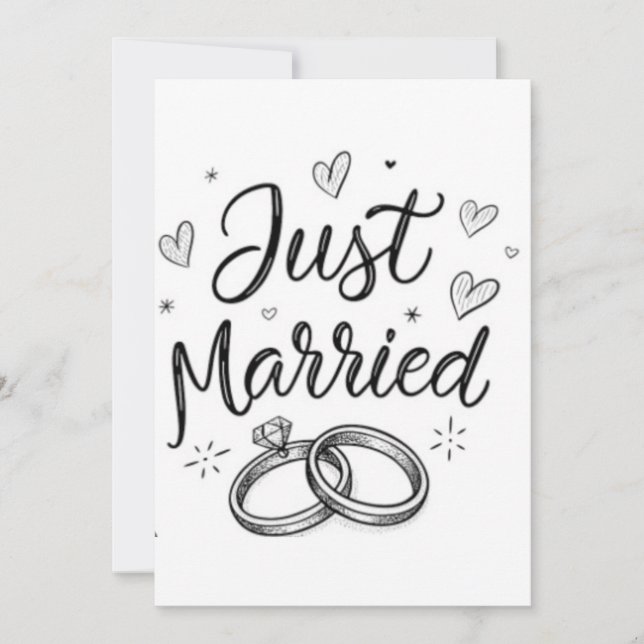 Just Married Anniversary Party Invitation with Wed (Front)