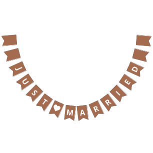 Just Married Announcement Burnt Orange Terracotta Bunting