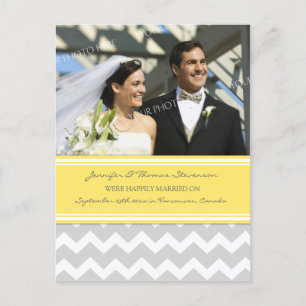 Just Married Announcement Photo Postcards Grey