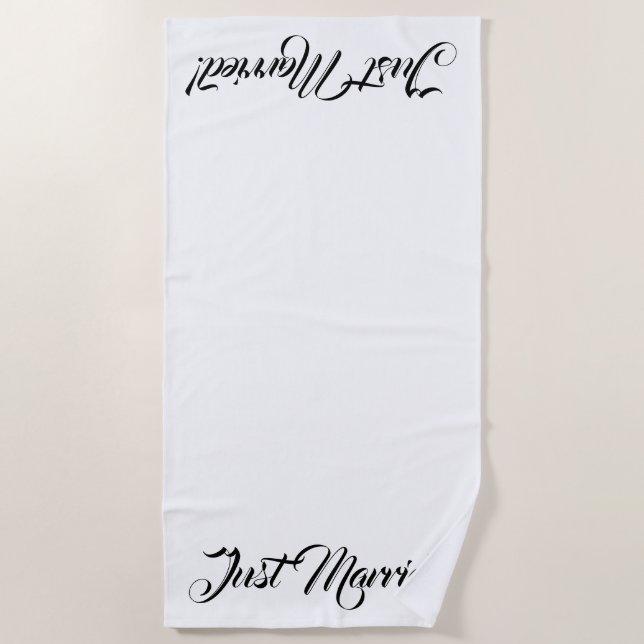 "Just Married" Beach Towel (Front)
