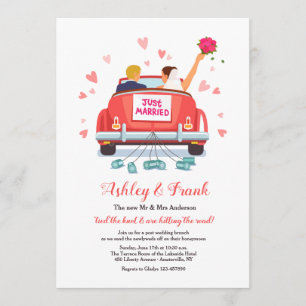 Just Married Blonde Groom Invitation