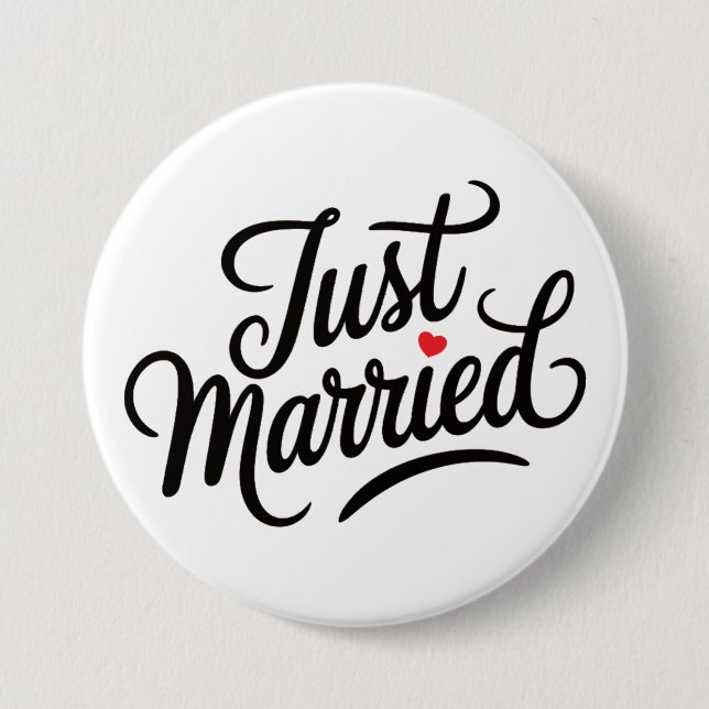 Just Married Bridal 7.5 Cm Round Badge (Front)
