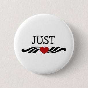 Just Married Bride and Groom 6 Cm Round Badge
