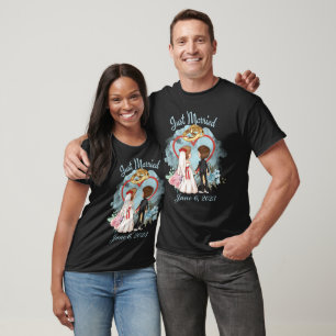 Just Married Bride and Groom Personalised T-Shirt