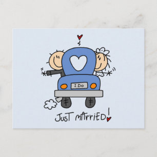 Just Married Bride and Groom T-shirts and Gifts Announcement Postcard