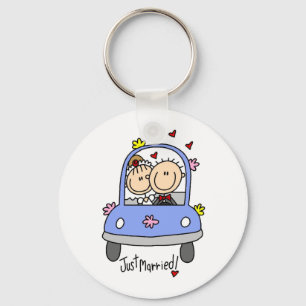 Just Married Bride and Groom T-shirts and Gifts Key Ring
