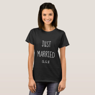 Just Married Bride Black and White T-Shirt