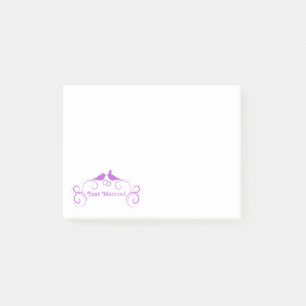 just married bride groom birds animal pair couple post-it notes
