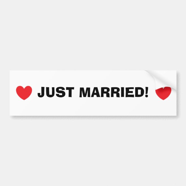 "Just Married" Bumper Sticker (Front)