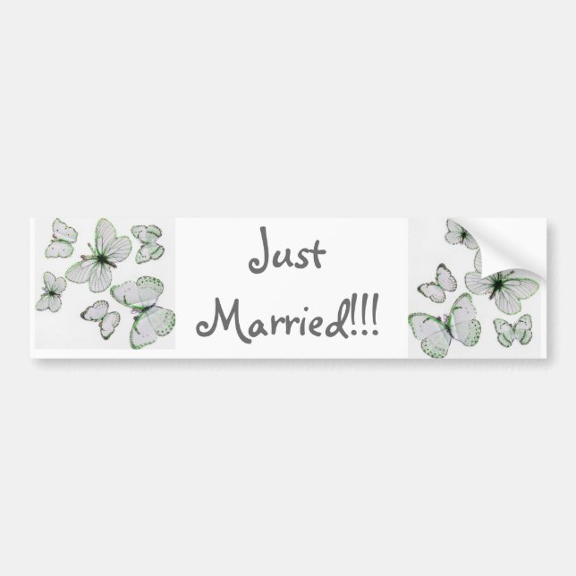 Just married bumper sticker. sticker (Front)