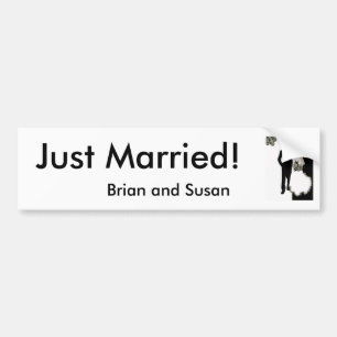 Just Married! Bumper Sticker Template