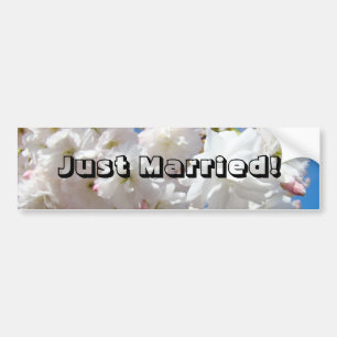 Just Married! bumper stickers Blossoms Flowers