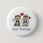 Just Married Button<br><div class="desc">Wedding Favour Button are wonderful for wedding party members, guests and the bride and groom.</div>