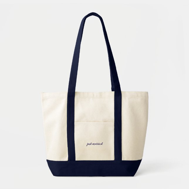 Just Married Canvas Tote Bag (Front)