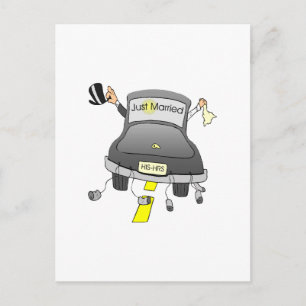 Just Married (Car) Announcement Postcard