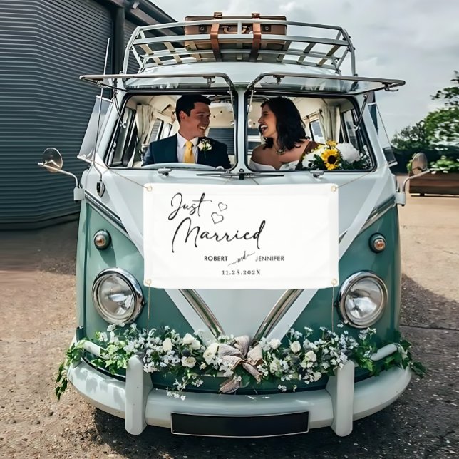 Just Married Car Banner | Cute Wedding Decoration (Just Married Car Banner  Cute Wedding Decoration)