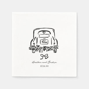 Just Married Car Custom Wedding Favours Napkin