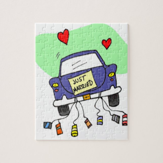 Just Married Car Jigsaw Puzzle (Vertical)