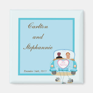 Just Married Car Wedding Magnet Favour