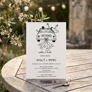 Just Married Car Wedding Reception Invitation