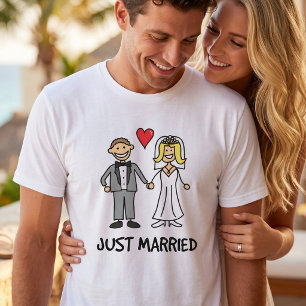 Just Married Cartoon T-Shirt