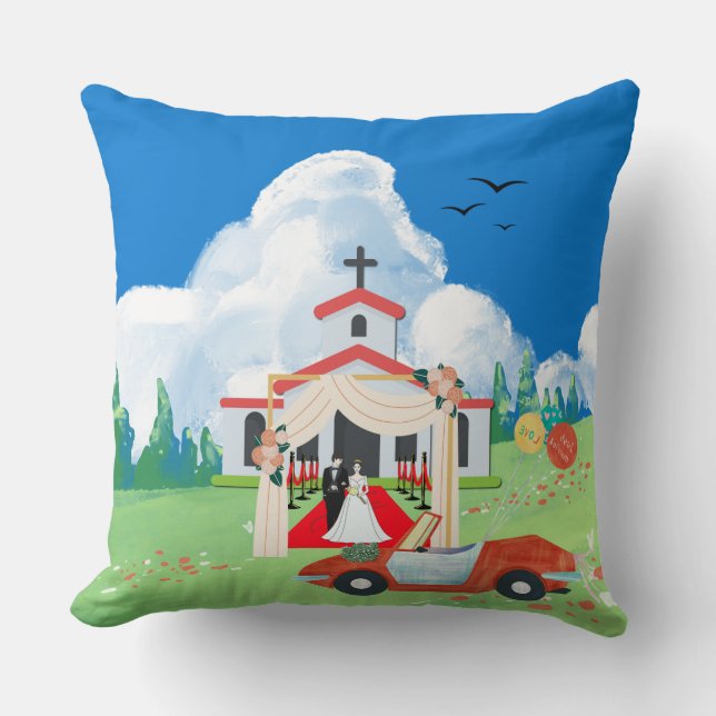 Just Married Celebration Cushion (Front)