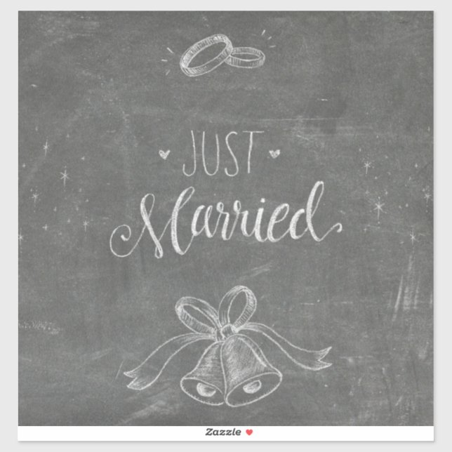 Just Married Chalkboard Weddings Rings and Bells   (Sheet)