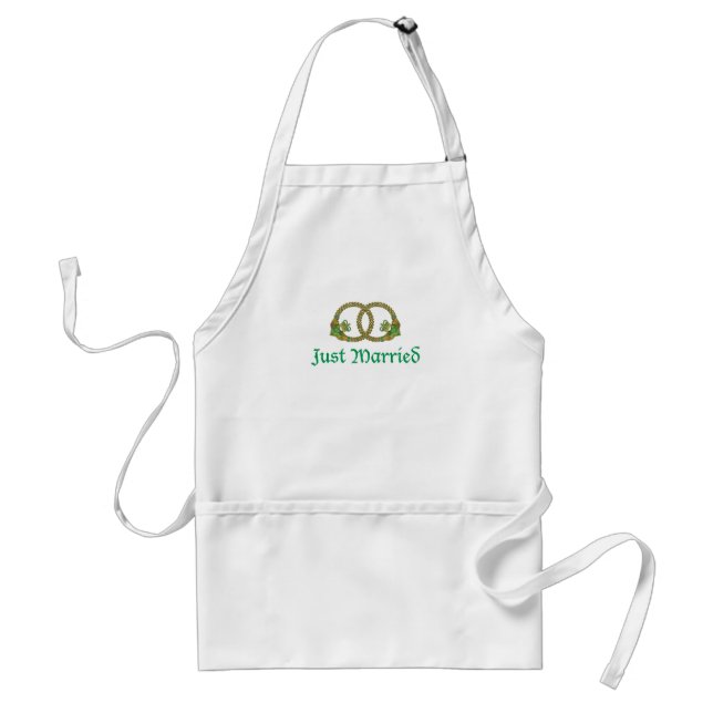 Just Married Claddagh rings Standard Apron (Front)