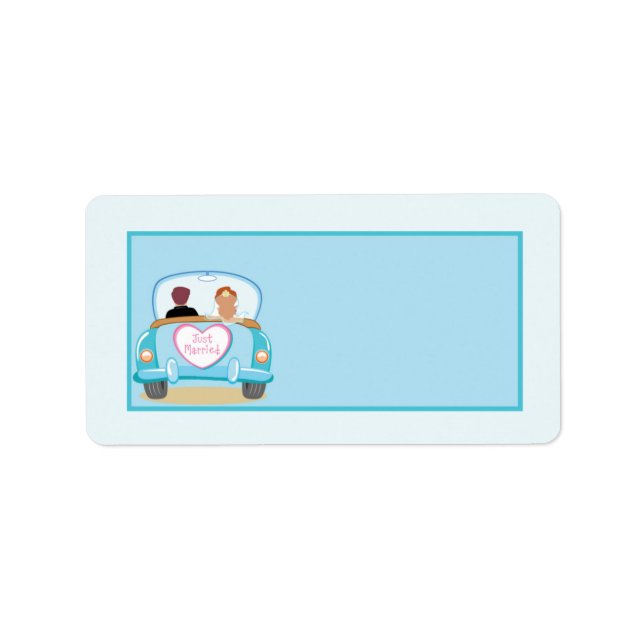 Just Married Classic Car Wedding Mailing Address Label (Front)