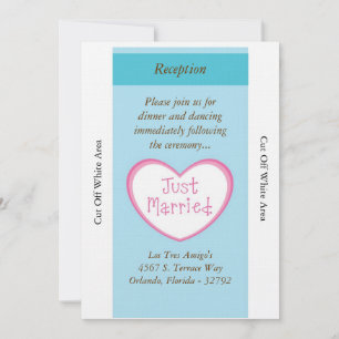 Just Married Classic Car Wedding Reception Card