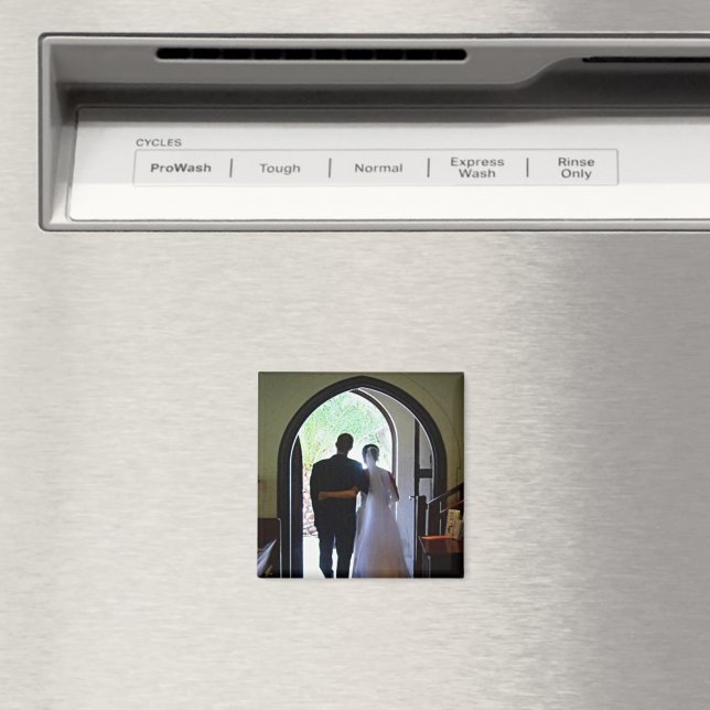 Just Married Couple Leaving Church Custom Photo Magnet (In Situ (Dishwasher))