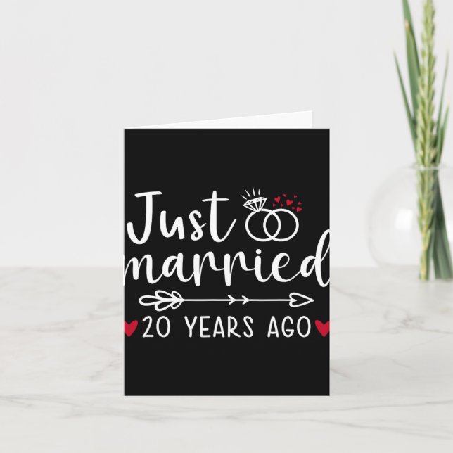 Just Married Couples Funny Husband Wife 20th Anniv Card (Front)