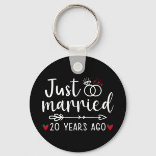 Just Married Couples Funny Husband Wife 20th Anniv Key Ring