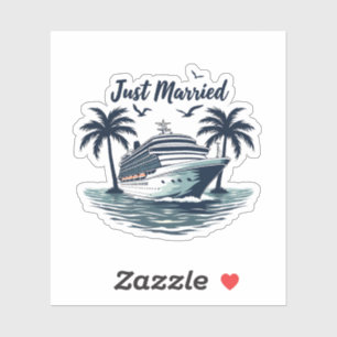 Just Married Cruising Summer Wedding Husband Wife