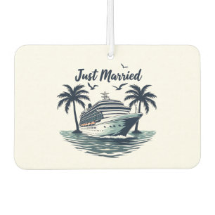 Just Married Cruising Summer Wedding Husband Wife Car Air Freshener