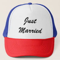 Just Married Custom Script Text Wedding Newlyweds