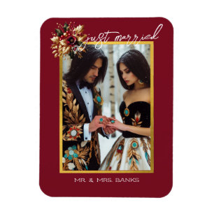 Just Married Custom Wedding Magnet