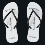 Just married customizable thongs<br><div class="desc">Customizable flip flops as a gift for the newlyweds.</div>