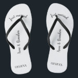 Just married customizable thongs<br><div class="desc">Customizable flip flops as a gift for the newlyweds.</div>