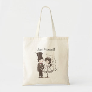 Just Married! Cute Bride & Groom Wedding Gifts Bag