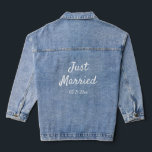 Just Married Denim Jacket white<br><div class="desc">This super cute and trendy jean jacket is accented with Just Married and the wedding date,  making it perfect for the newlywed.</div>