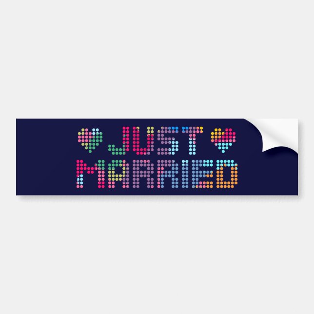 Just Married Dots Bumper Sticker (Front)