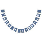 Just Married Dusty Blue Boho Bunting Flags