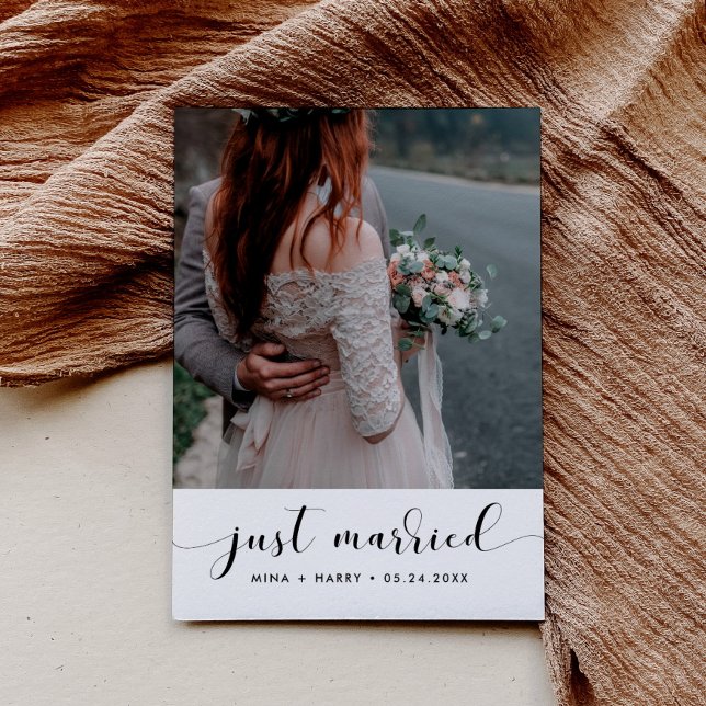 Just married Elegant announcement photo card (Creator Uploaded)