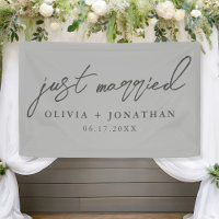 Just Married Elegant Calligraphy Script Wedding