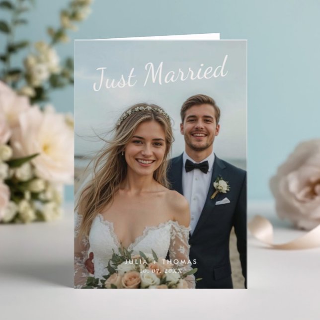 Just Married Elegant Wedding Photo Announcement (Creator Uploaded)