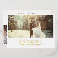 Just Married Elopement 4 Photo Reception Only Gold