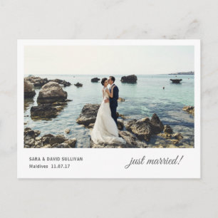 Just Married Elopement Announcement Postcard